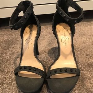 New! JS Faralie studded platform ankle strap heel